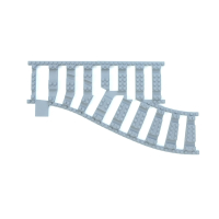 Ballast Plaat voor Wissel Rechts (4 noppen tussenruimte)