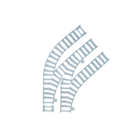 Ballast plaat voor Compact Switch Set - 2 x Rechts 1 x Links Wissel in bocht 45 graden R40