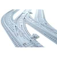 Ballast plaat voor Compact Switch Set - 2 x Rechts 1 x Links Wissel in bocht 45 graden R40