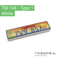 Amerikaanse Kentekenplaten - Tile 1x4