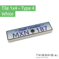 Amerikaanse Kentekenplaten - Tile 1x4