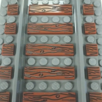 Tile Biels 1x1 Wood Grain Type 2 Reddish Brown