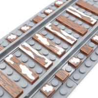 Tile Biels 1x4 Wood Grain Type 2 Reddish Brown met sneeuw type 1