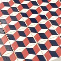 Tile Abstract 2x2 Type 1 Red on White