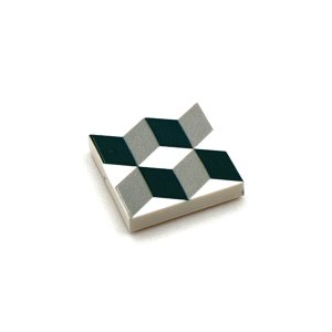 Tile Abstract 2x2 Type 1 Dark Green on White
