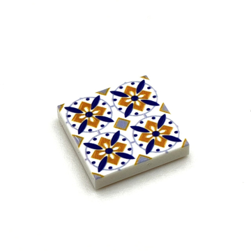 Tile Portugees 2x2 Type 1 Small Orange on White