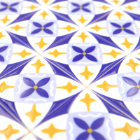 Tile Portugees 2x2 Type 10 medium Light Blue on White