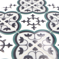 Tile Portugees 2x2 Type 11 large Black on White