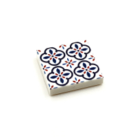 Tile Portugees 2x2 Type 3 Small Red on White