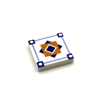 Tile Portugees 2x2 Type 4 Medium Orange on White