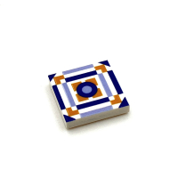 Tile Portugees 2x2 Type 5 Medium Orange on White