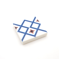 Tile Portugees 2x2 Type 7 small Dark Red on White