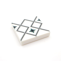 Tile Portugees 2x2 Type 7 small Dark Green on White