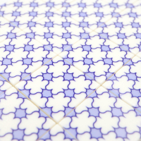 Tile Portugees 2x2 Type 9 small Light Blue on White