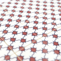 Tile Portugees 2x2 Type 9 small Red on White