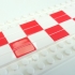 Tile 1x4 White Red Squares 2