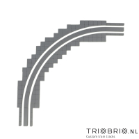Pavement voor Smalspoor kwart cirkel R36