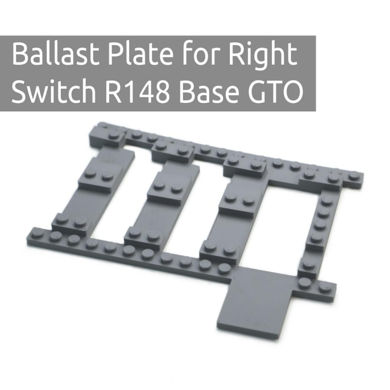 Ballast plaat voor Wissel Rechts R148 Wisselmechanisme met schakelaar aan buitenkant 