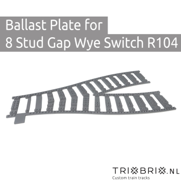 Ballast plaat voor Y Wissel (Wye Switch) R104 (8 noppen tussenruimte)