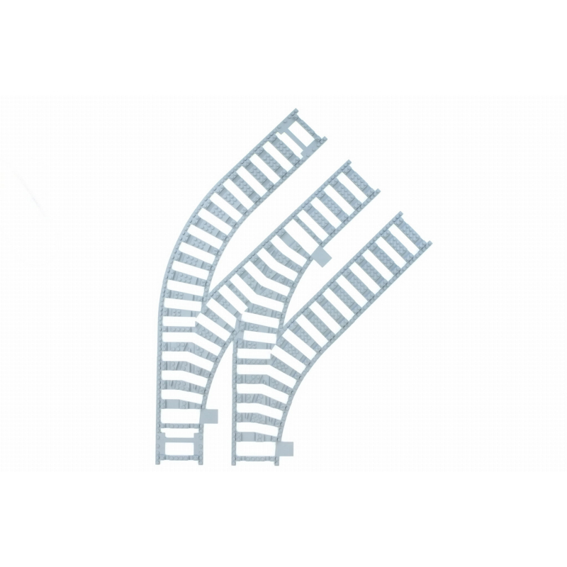 Ballast plaat voor Compact Switch Set - 2 x Rechts 1 x Links Wissel in bocht 45 graden R40