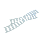 Ballast plaat voor smalspoor kruising 22 graden R84 Links