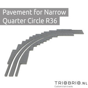 Pavement voor Smalspoor kwart cirkel R36