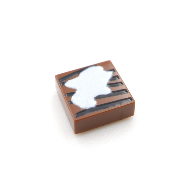 Tile Biels 1x1 Wood Grain Type 1 Reddish Brown met sneeuw Type 1