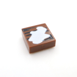 Tile Biels 1x1 Wood Grain Type 2 Reddish Brown met sneeuw Type 1