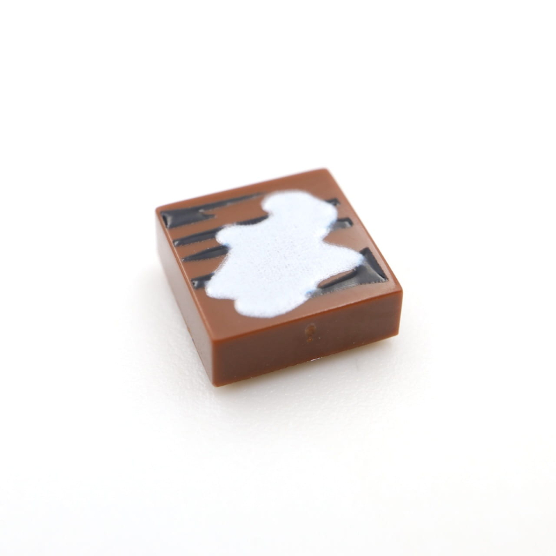 Tile Biels 1x1 Wood Grain Type 2 Reddish Brown met sneeuw Type 1