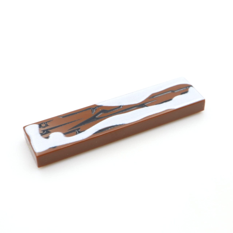 Tile Biels 1x4 Wood Grain Type 2 Reddish Brown met sneeuw type 1