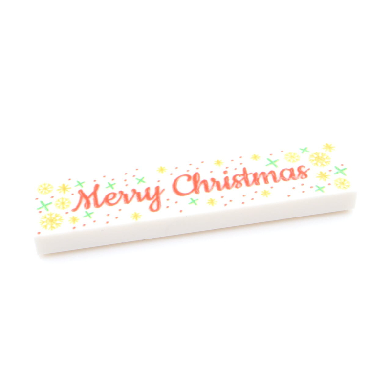 Tile Kerst Merry Christmas 1x4 White Type 2