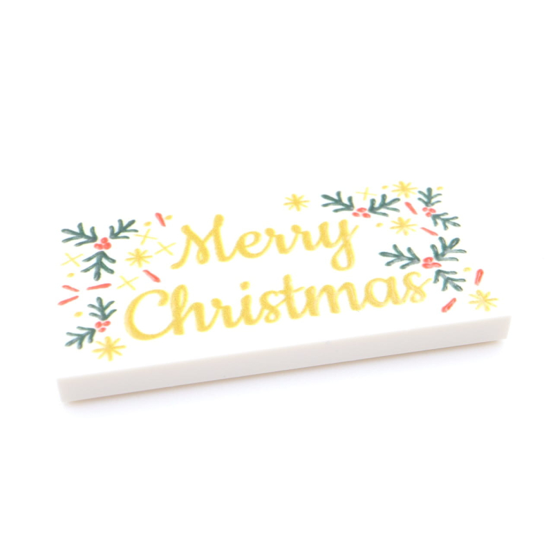 Tile Kerst Merry Christmas 2x4 White Type 1