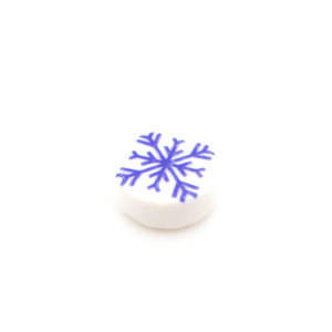 Tile Kerst Snowflake 1x1 Round White Type 5