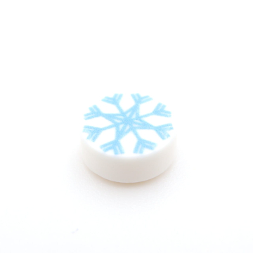 Tile Kerst Snowflake 1x1 Round White Type 2