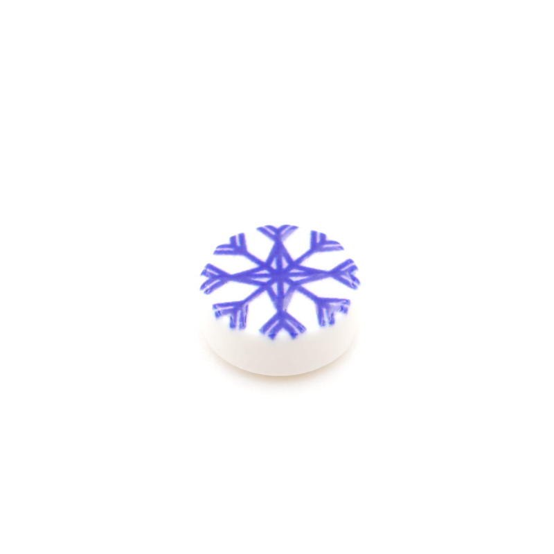 Tile Kerst Snowflake 1x1 Round White Type 1