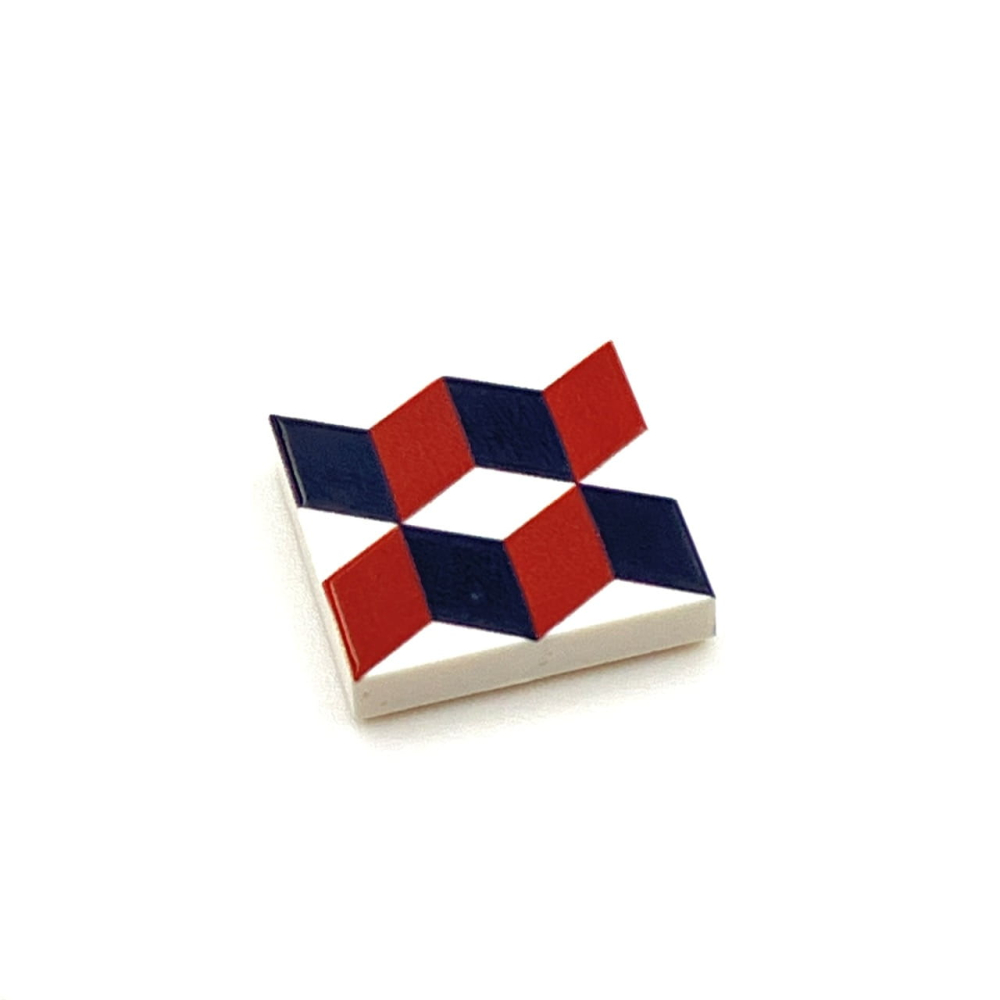 Tile Abstract 2x2 Type 1 Red on White