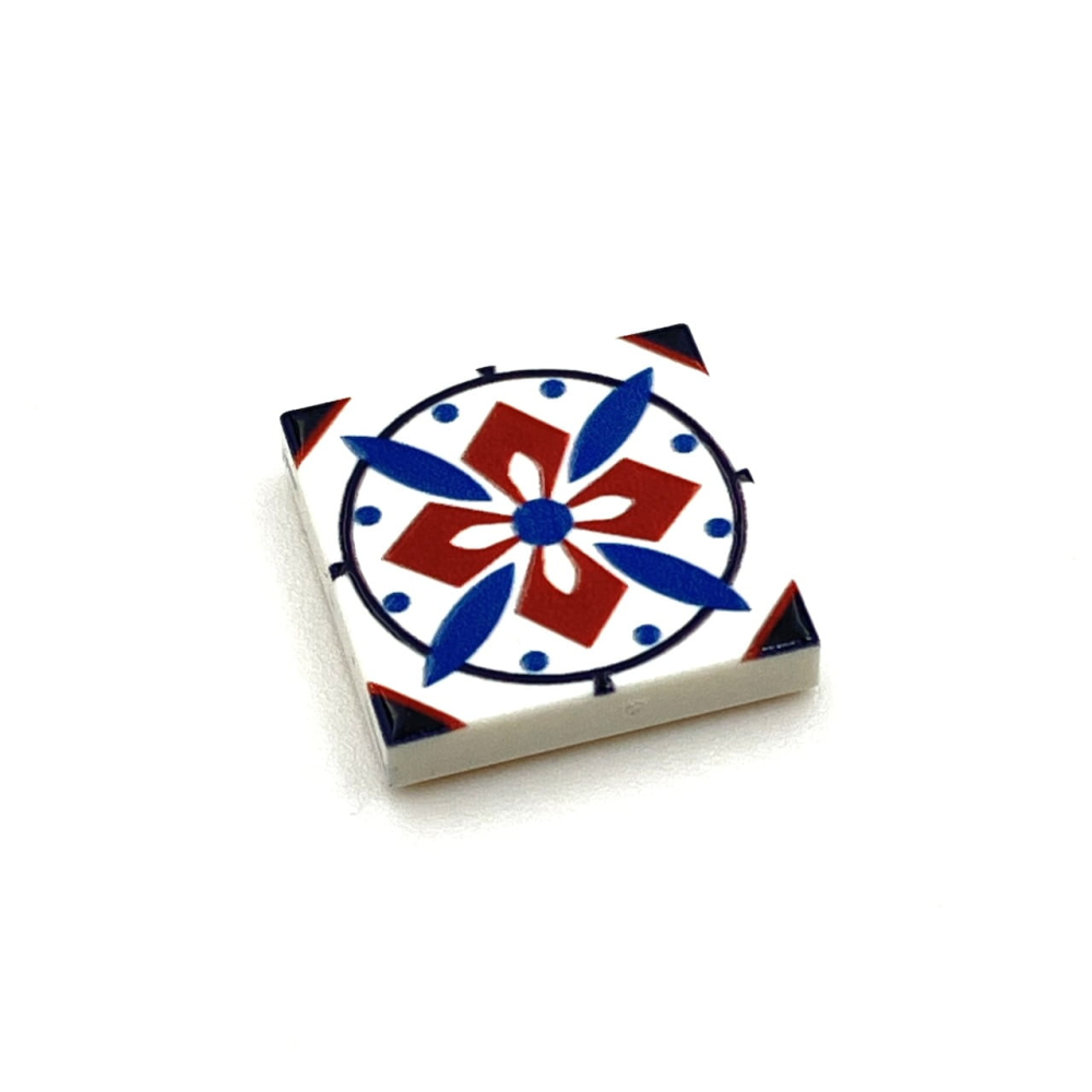 Tile Portugees 2x2 Type 1 Medium Red on White