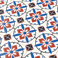 Tile Portugees 2x2 Type 1 Medium Red on White