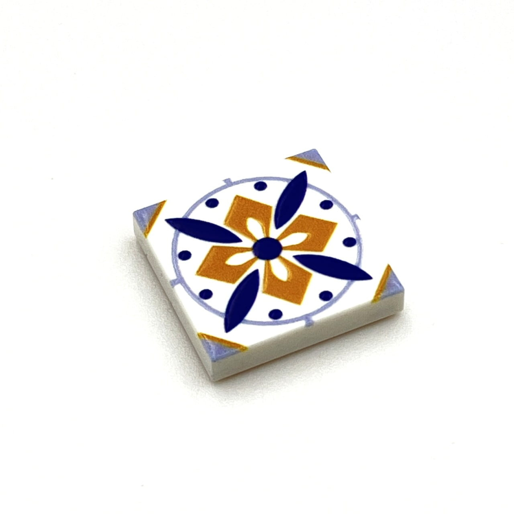 Tile Portugees 2x2 Type 1 Medium Orange on White