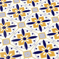 Tile Portugees 2x2 Type 1 Medium Orange on White