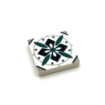 Tile Portugees 2x2 Type 1 Medium Dark Green on White