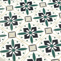 Tile Portugees 2x2 Type 1 Medium Dark Green on White