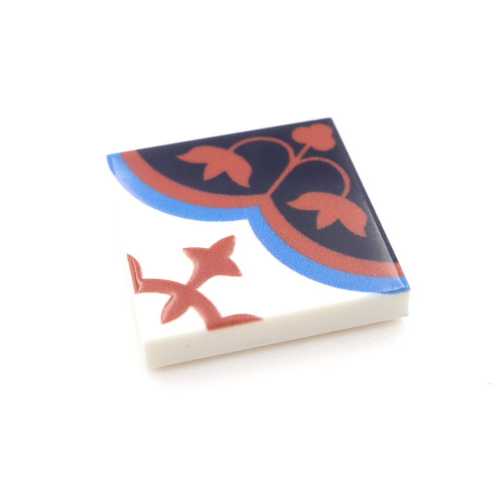 Tile Portugees 2x2 Type 11 large Red on White