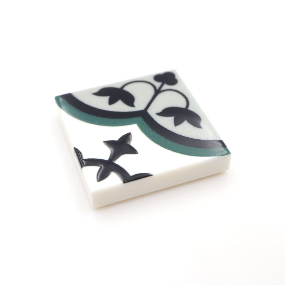 Tile Portugees 2x2 Type 11 large Black on White