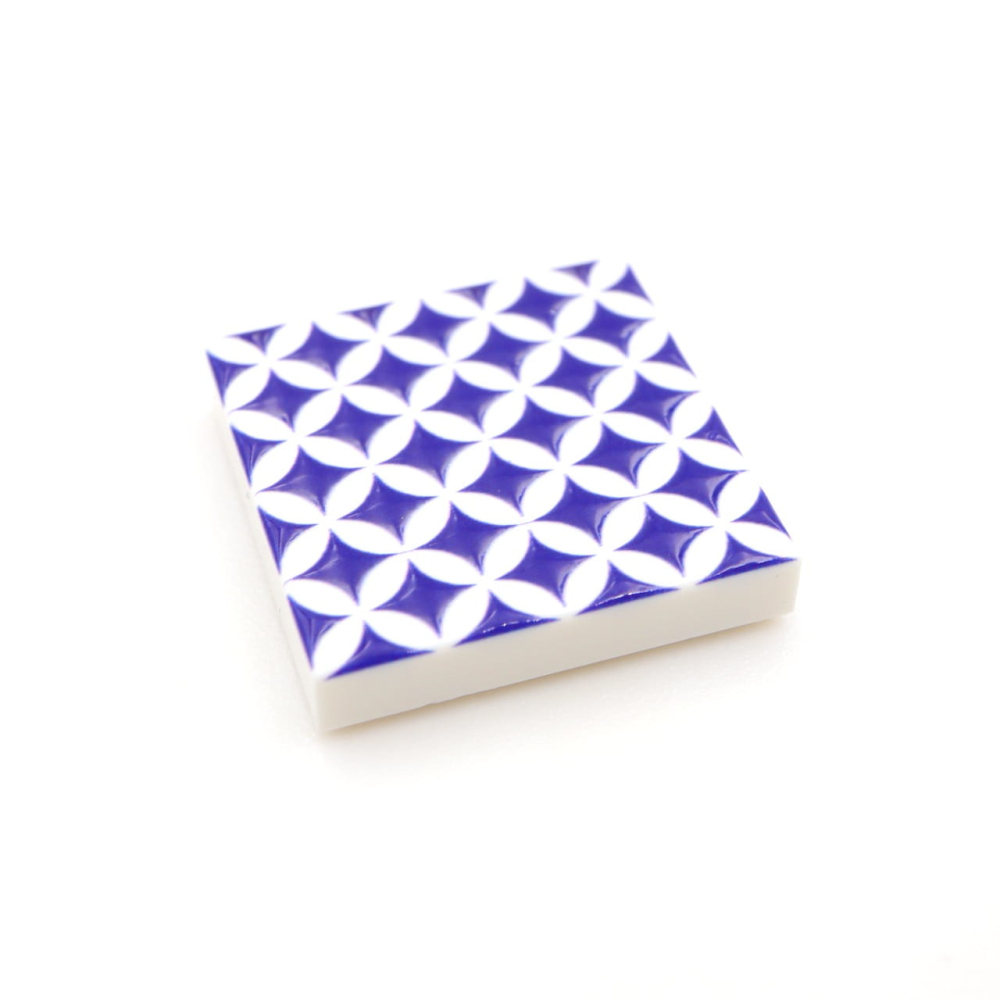 Tile Portugees 2x2 Type 12 small Dark Blue on White