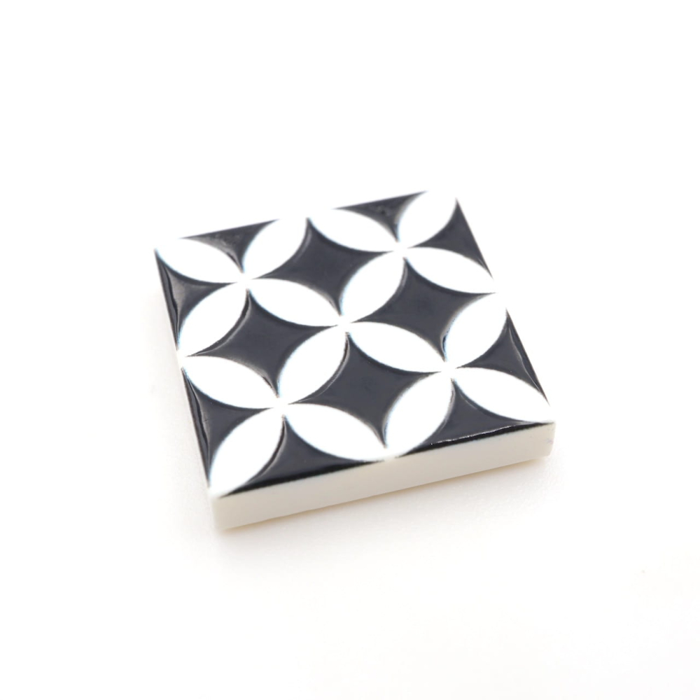 Tile Portugees 2x2 Type 12 medium Black on White