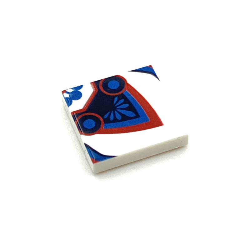 Tile Portugees 2x2 Type 2 Large Red on White