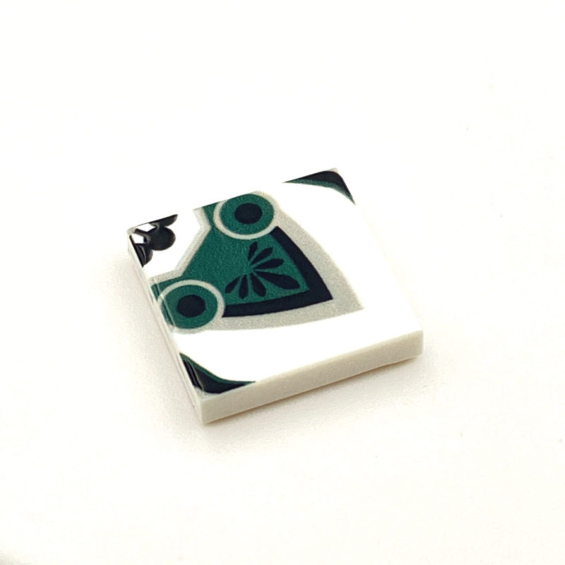 Tile Portugees 2x2 Type 2 Large Dark Green on White