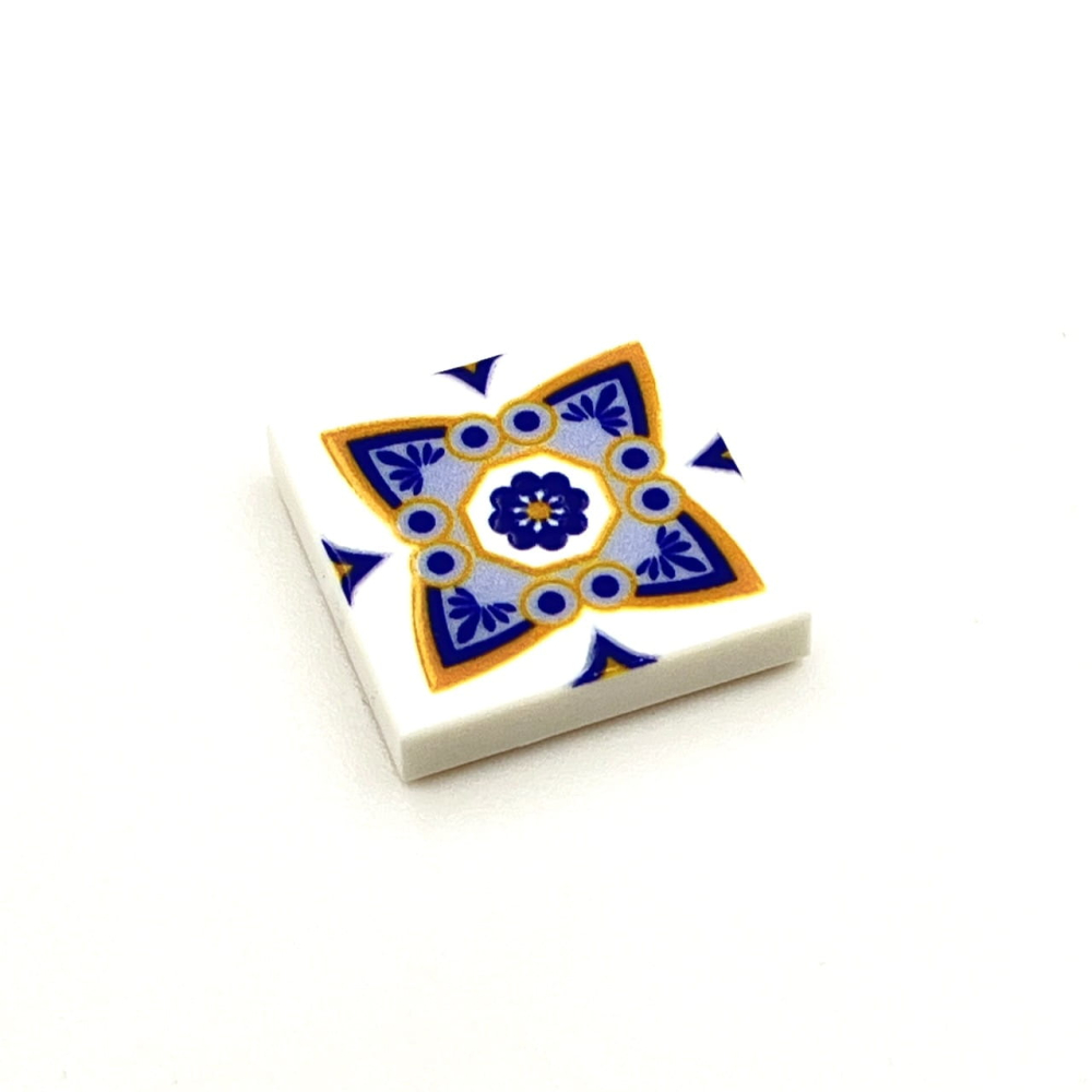 Tile Portugees 2x2 Type 2 Medium Orange on White