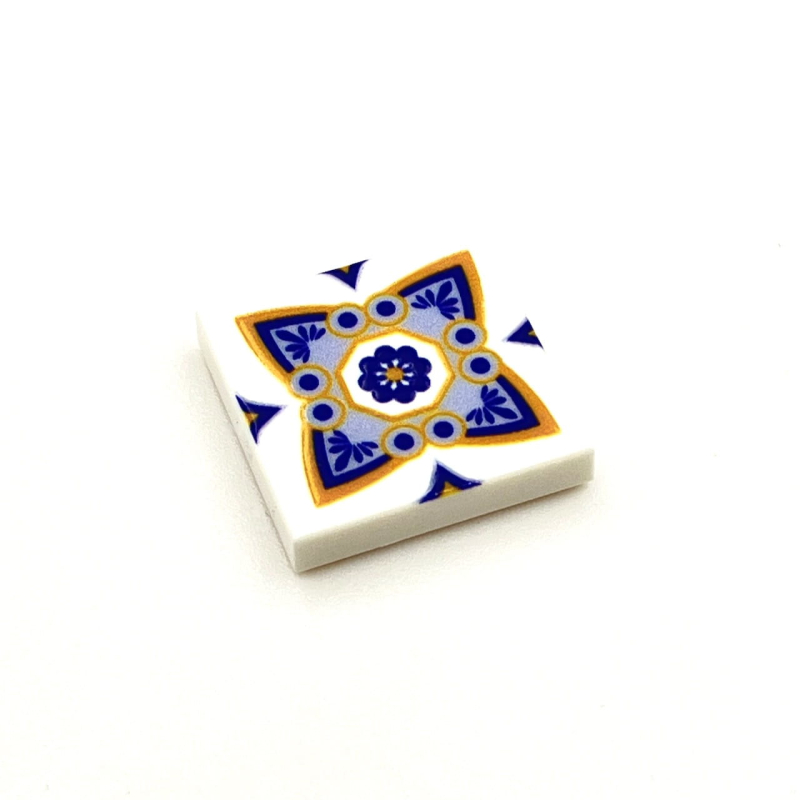 Tile Portugees 2x2 Type 2 Medium Orange on White